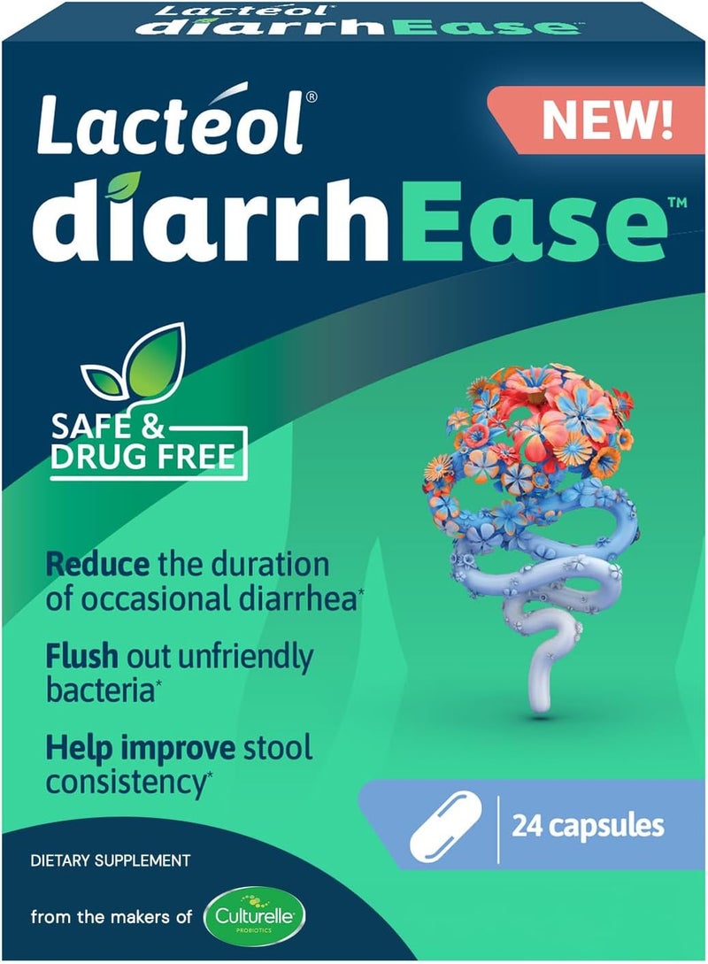 Lactol diarrhEase- a Safe, Drug Free and clinically Tested postbiotic Strain That Helps soothes Occasional Digestive Upset and Shortens The Duration of Occasional Diarrhea, 24 Count - Image 1